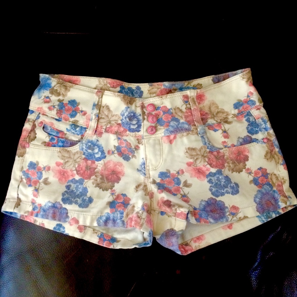 Blue and Pink Flowery Shorts